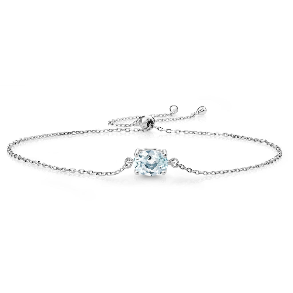 Aquamarine - March_Bracelet in 925 Sterling Silver