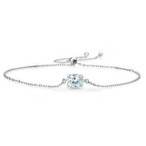 Aquamarine - March_Bracelet in 925 Sterling Silver