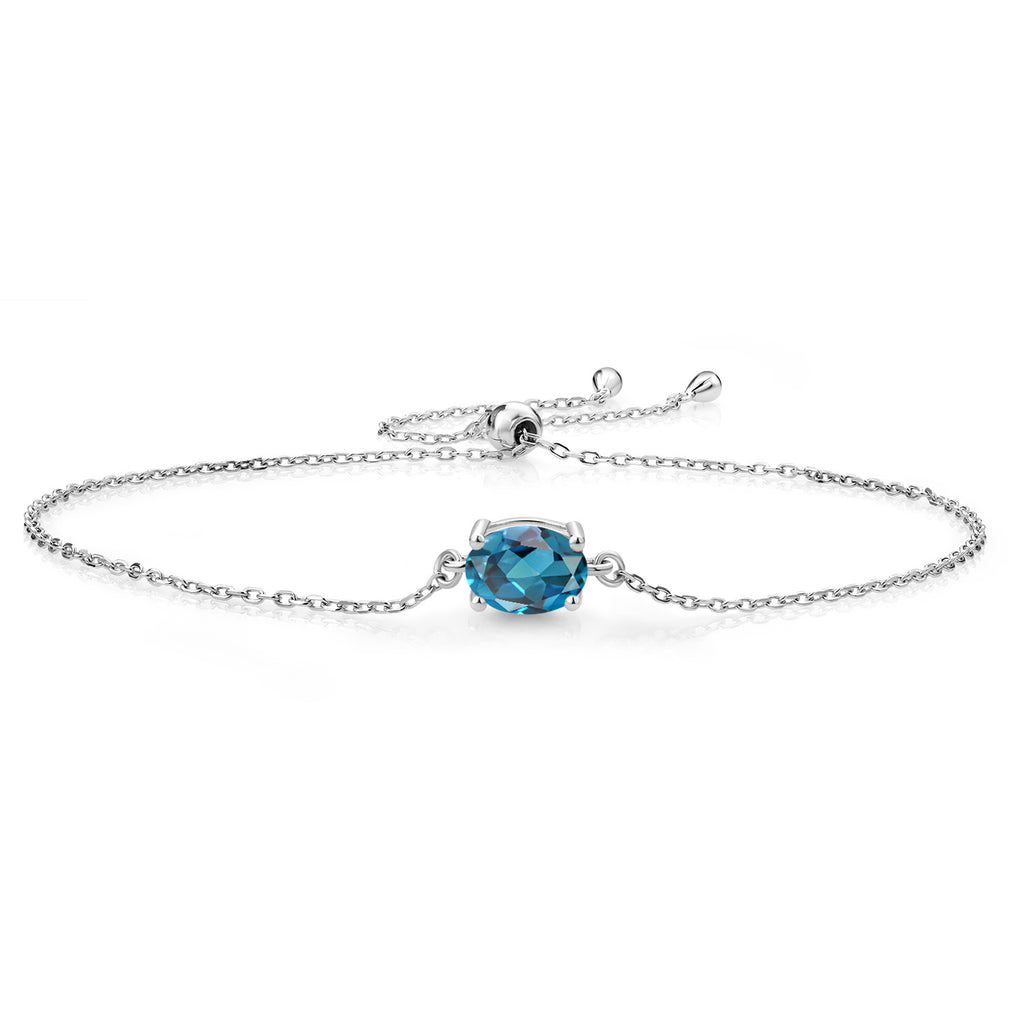 London Blue Topaz - November_Bracelet in 925 Sterling Silver
