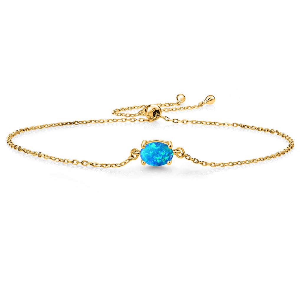 7X5MM Oval Gemstone Birthstone Solitaire Bracelet For Women | 925 Sterling Silver | Adjustable Bolo Bracelet For Women | Fine Jewelry Gift for Her Mom Wife
