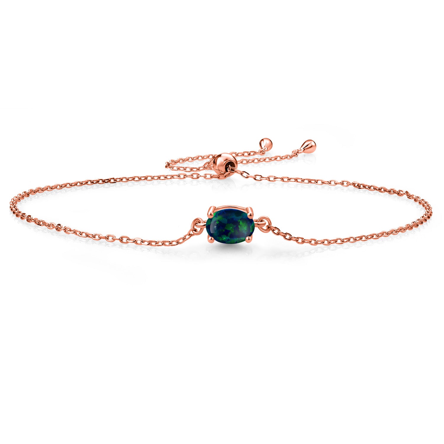 Green Opal - October_925 Rose Gold Plated Silver