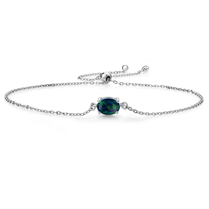 7X5MM Oval Gemstone Birthstone Solitaire Bracelet For Women | 925 Sterling Silver | Adjustable Bolo Bracelet For Women | Fine Jewelry Gift for Her Mom Wife