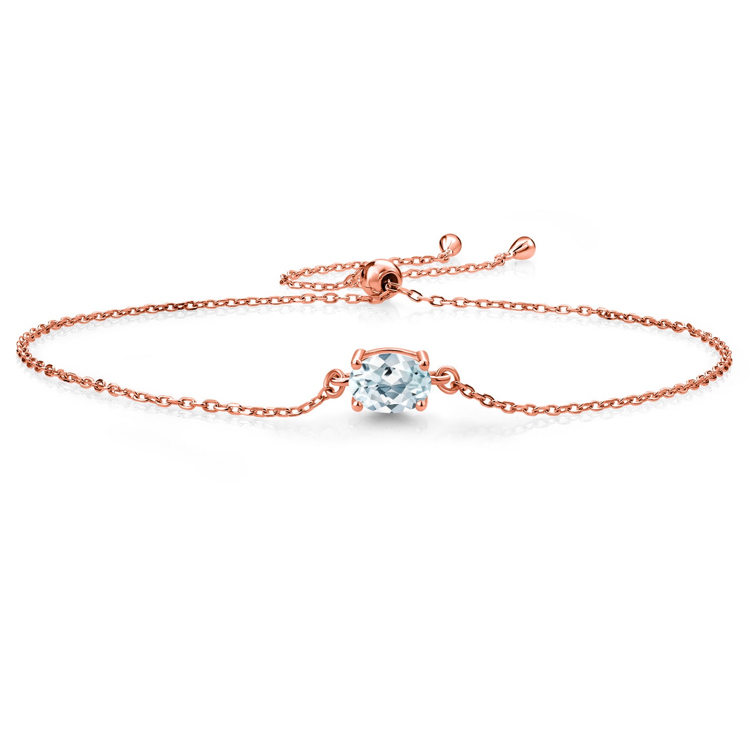 Aquamarine - March_925 Rose Gold Plated Silver