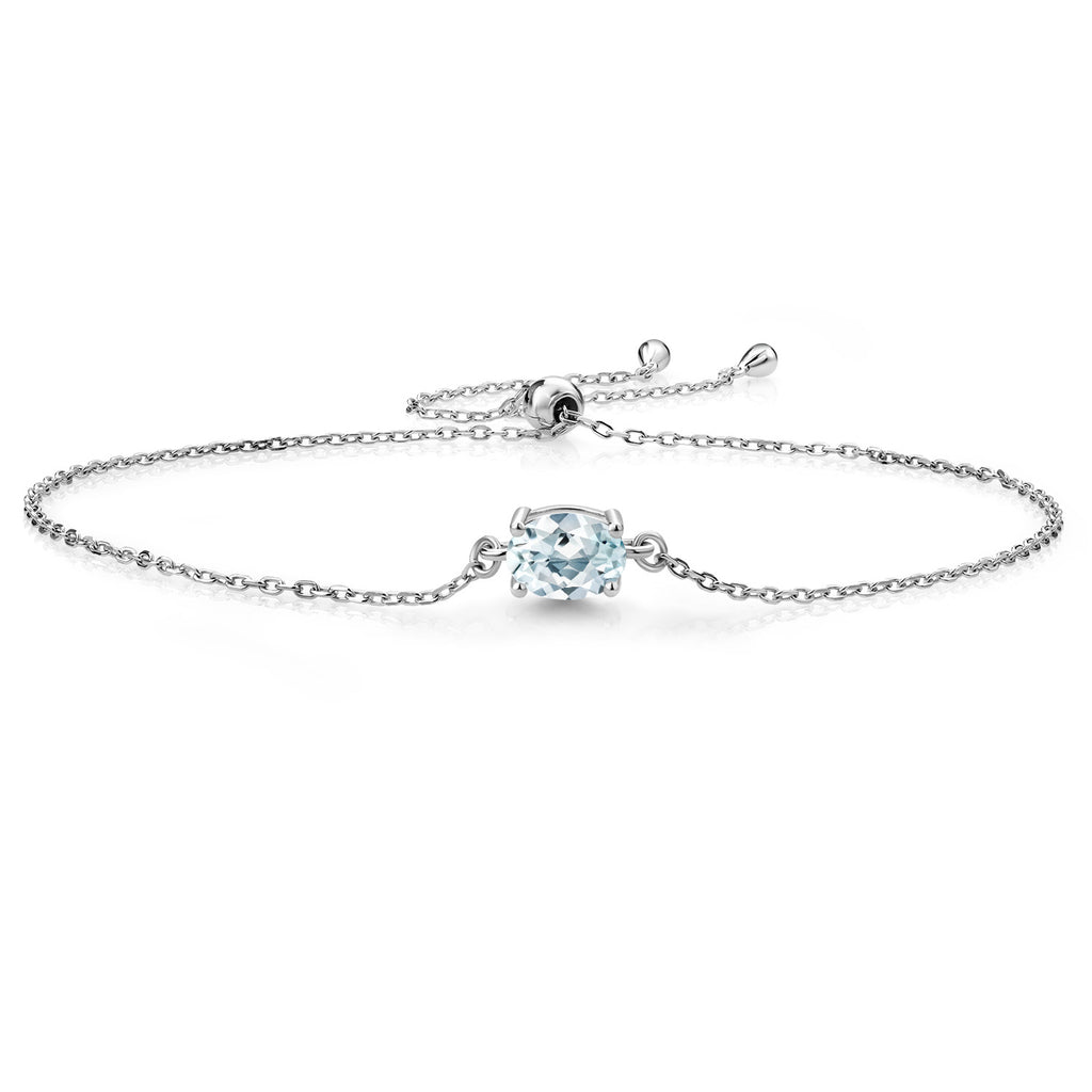 Aquamarine - March_925 Sterling Silver_Bracelet in 925 Sterling Silver