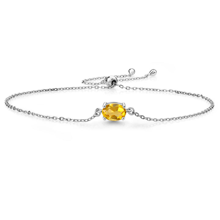 7X5MM Oval Gemstone Birthstone Solitaire Bracelet For Women | 925 Sterling Silver | Adjustable Bolo Bracelet For Women | Fine Jewelry Gift for Her Mom Wife