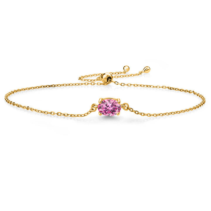 Pink Moissanite - April_925 Yellow Gold Plated Silver