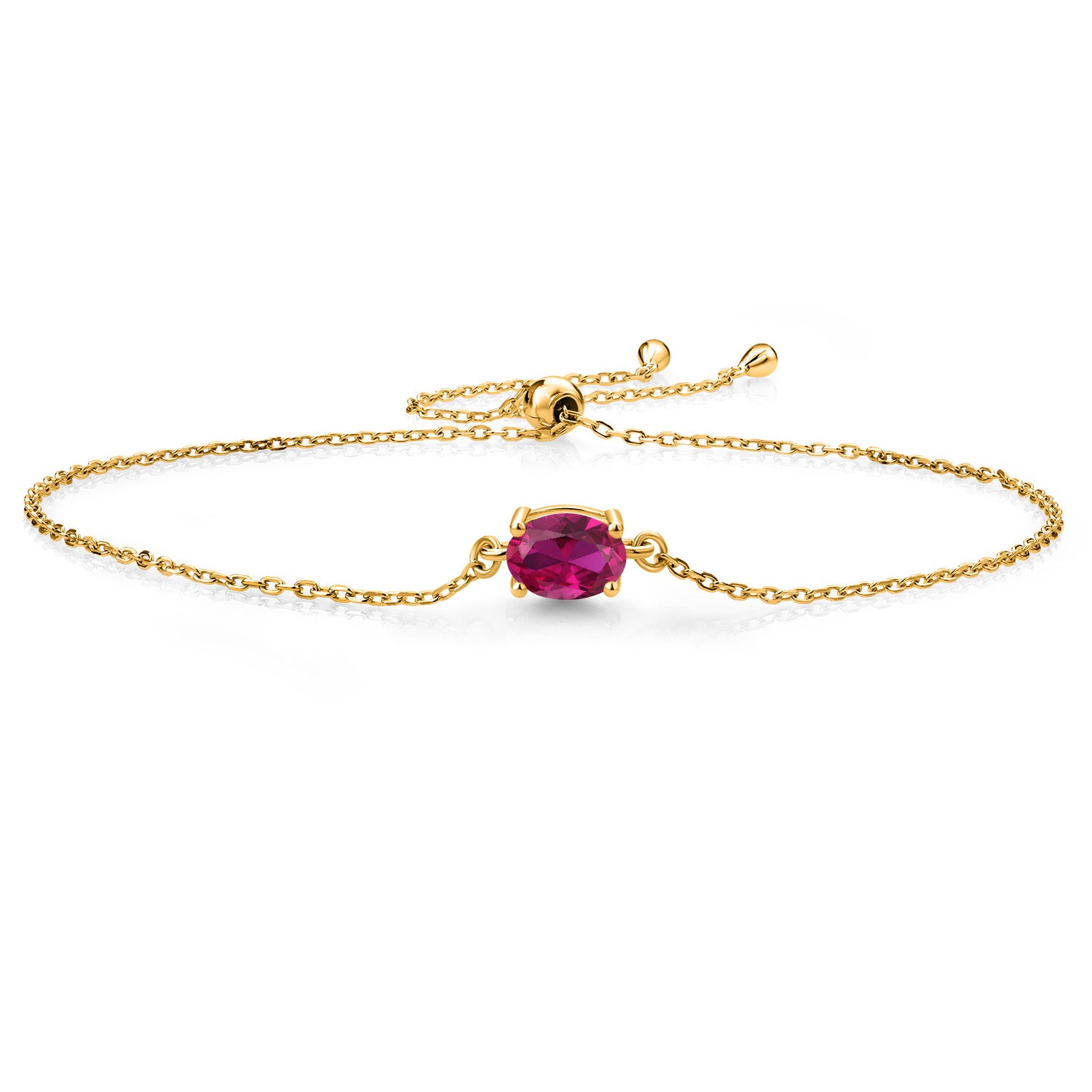 Created Ruby - July_925 Yellow Gold Plated Silver