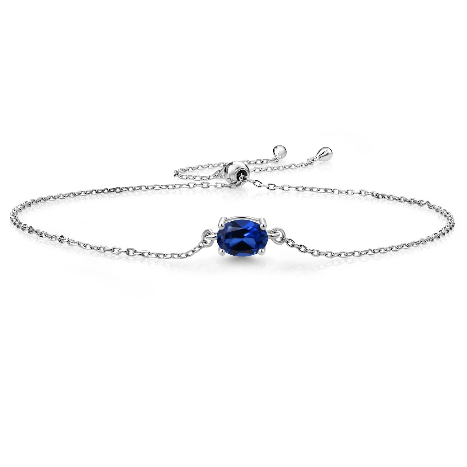 Blue Created Sapphire - September_925 Sterling Silver