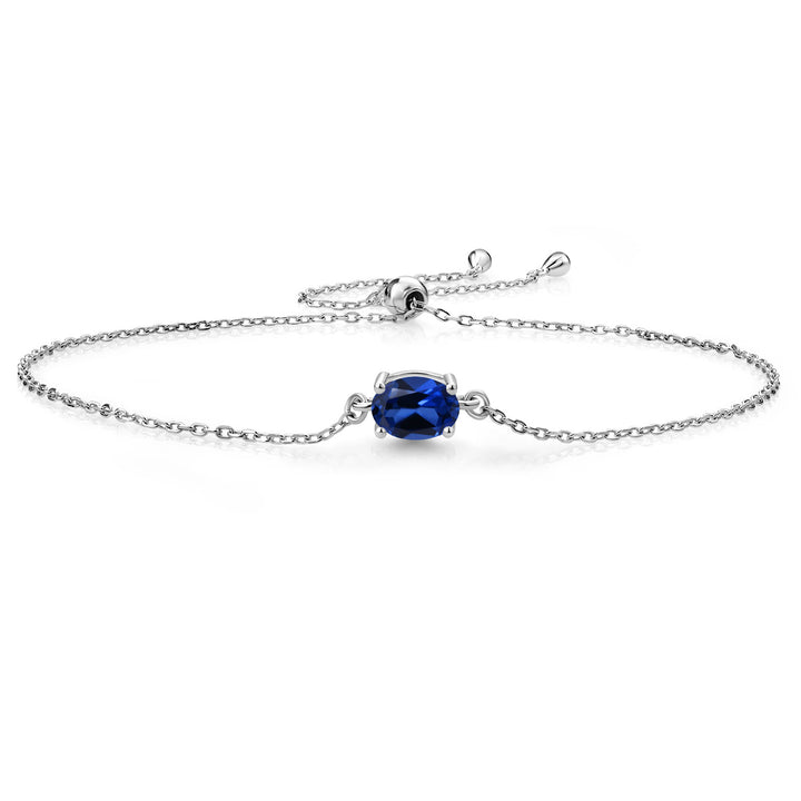 7X5MM Oval Gemstone Birthstone Solitaire Bracelet For Women | 925 Sterling Silver | Adjustable Bolo Bracelet For Women | Fine Jewelry Gift for Her Mom Wife