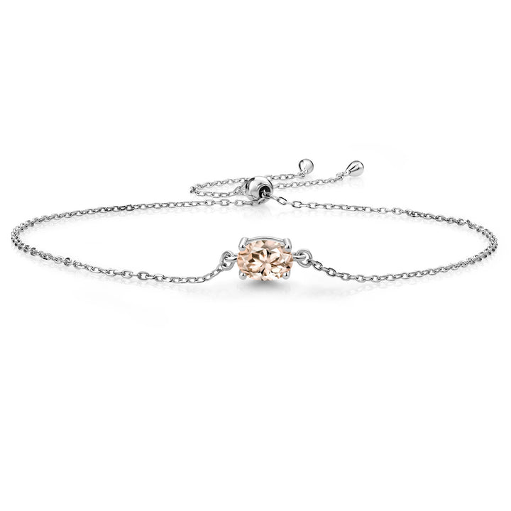 7X5MM Oval Gemstone Birthstone Solitaire Bracelet For Women | 925 Sterling Silver | Adjustable Bolo Bracelet For Women | Fine Jewelry Gift for Her Mom Wife