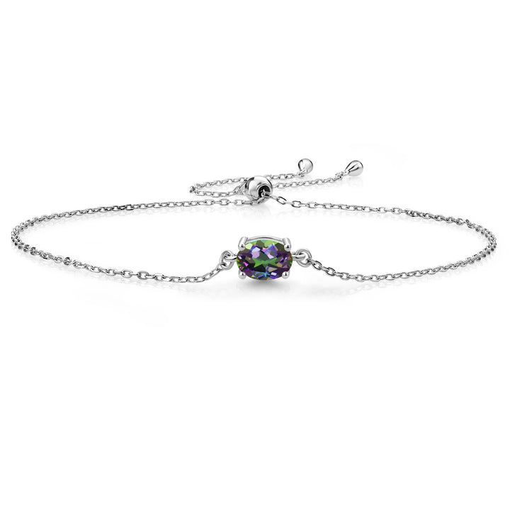 7X5MM Oval Gemstone Birthstone Solitaire Bracelet For Women | 925 Sterling Silver | Adjustable Bolo Bracelet For Women | Fine Jewelry Gift for Her Mom Wife