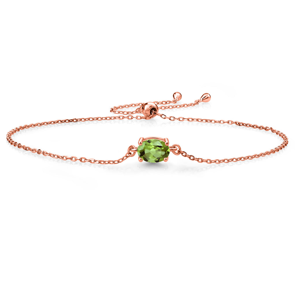 7X5MM Oval Gemstone Birthstone Solitaire Bracelet For Women | 925 Sterling Silver | Adjustable Bolo Bracelet For Women | Fine Jewelry Gift for Her Mom Wife