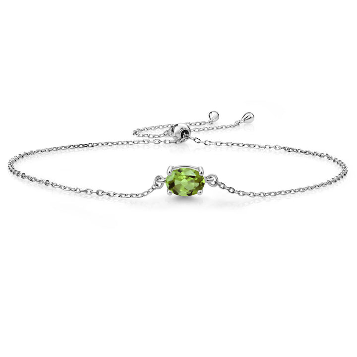 7X5MM Oval Gemstone Birthstone Solitaire Bracelet For Women | 925 Sterling Silver | Adjustable Bolo Bracelet For Women | Fine Jewelry Gift for Her Mom Wife