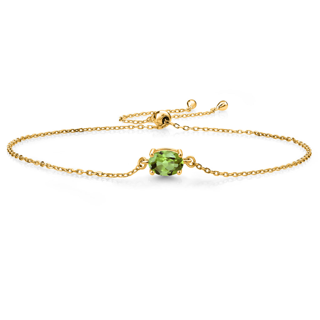 7X5MM Oval Gemstone Birthstone Solitaire Bracelet For Women | 925 Sterling Silver | Adjustable Bolo Bracelet For Women | Fine Jewelry Gift for Her Mom Wife
