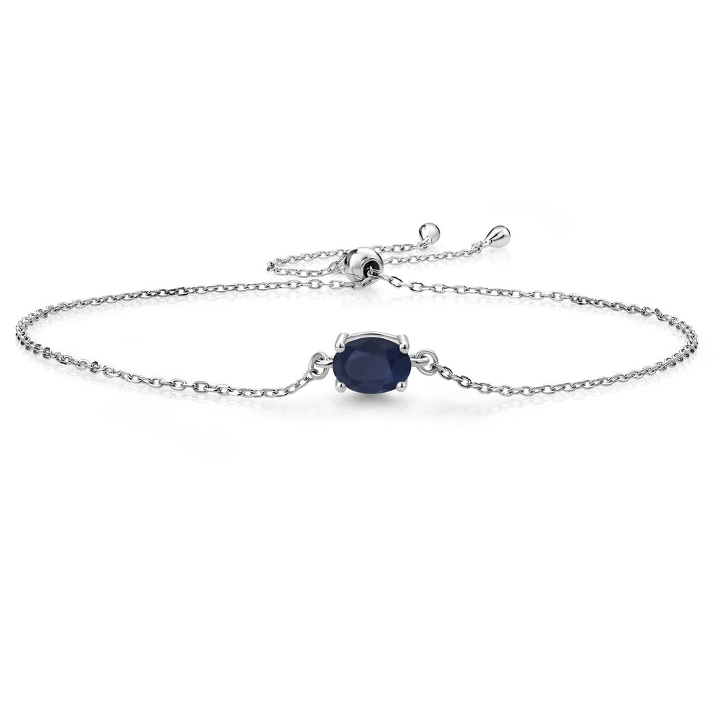 7X5MM Oval Gemstone Birthstone Solitaire Bracelet For Women | 925 Sterling Silver | Adjustable Bolo Bracelet For Women | Fine Jewelry Gift for Her Mom Wife