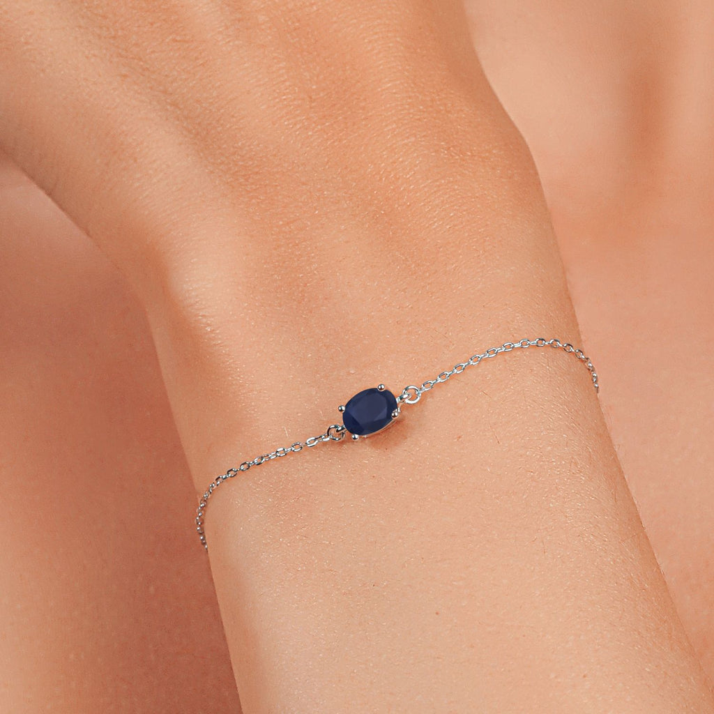 Blue Sapphire - September_925 Sterling Silver_Bracelet in 925 Sterling Silver