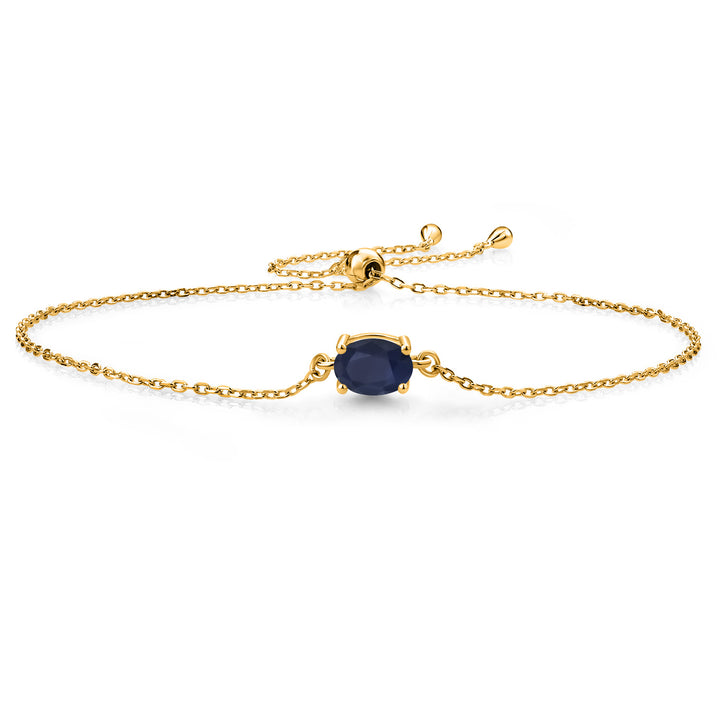 Blue Sapphire - September_925 Yellow Gold Plated Silver