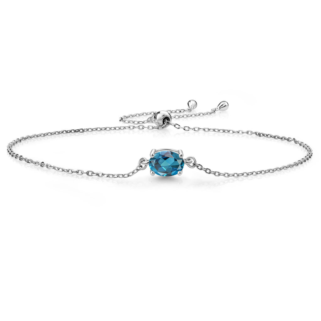 London Blue Topaz - November_925 Sterling Silver_Bracelet in 925 Sterling Silver