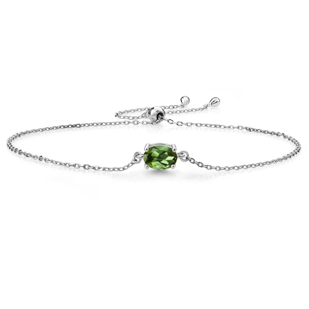 Green Tourmaline - October_925 Sterling Silver_Bracelet in 925 Sterling Silver