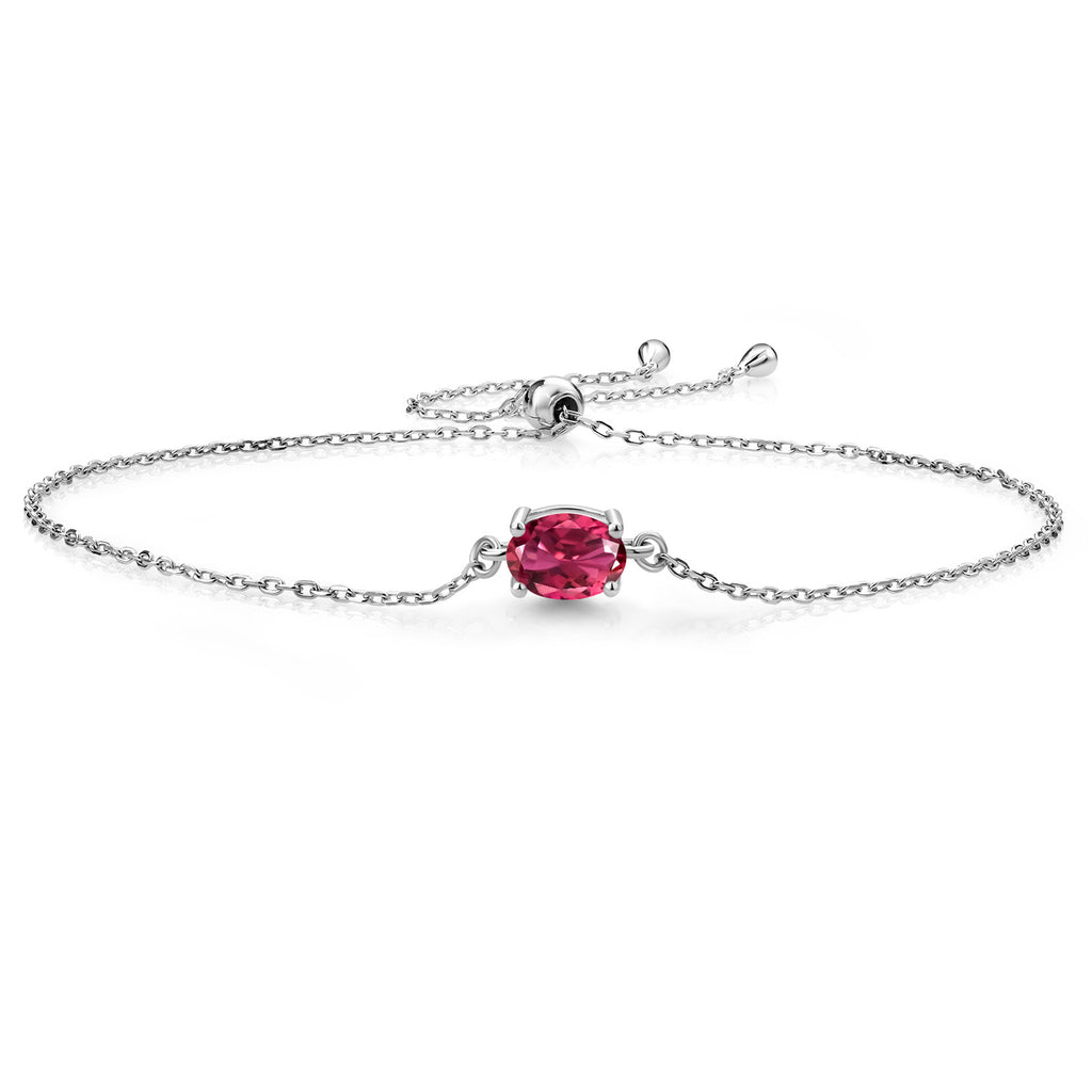 7X5MM Oval Gemstone Birthstone Solitaire Bracelet For Women | 925 Sterling Silver | Adjustable Bolo Bracelet For Women | Fine Jewelry Gift for Her Mom Wife