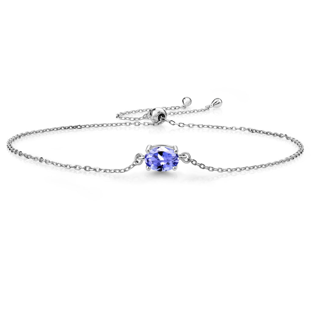 7X5MM Oval Gemstone Birthstone Solitaire Bracelet For Women | 925 Sterling Silver | Adjustable Bolo Bracelet For Women | Fine Jewelry Gift for Her Mom Wife