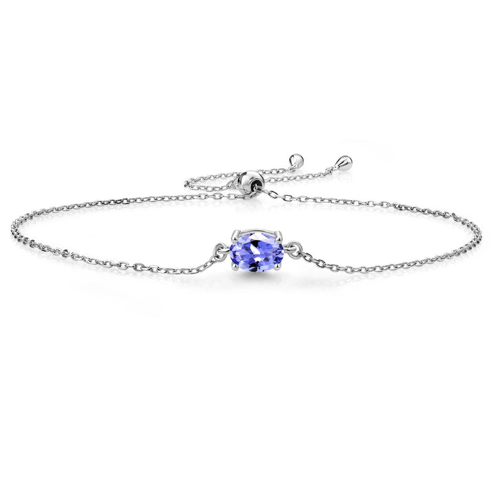 7X5MM Oval Gemstone Birthstone Solitaire Bracelet For Women | 925 Sterling Silver | Adjustable Bolo Bracelet For Women | Fine Jewelry Gift for Her Mom Wife