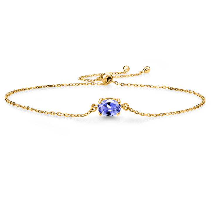 7X5MM Oval Gemstone Birthstone Solitaire Bracelet For Women | 925 Sterling Silver | Adjustable Bolo Bracelet For Women | Fine Jewelry Gift for Her Mom Wife