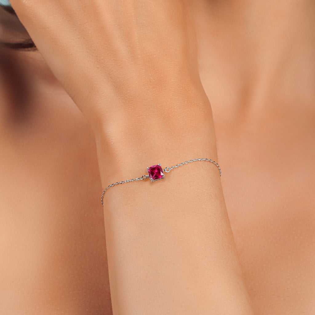 Created Ruby - July_Bracelet in 925 Sterling Silver