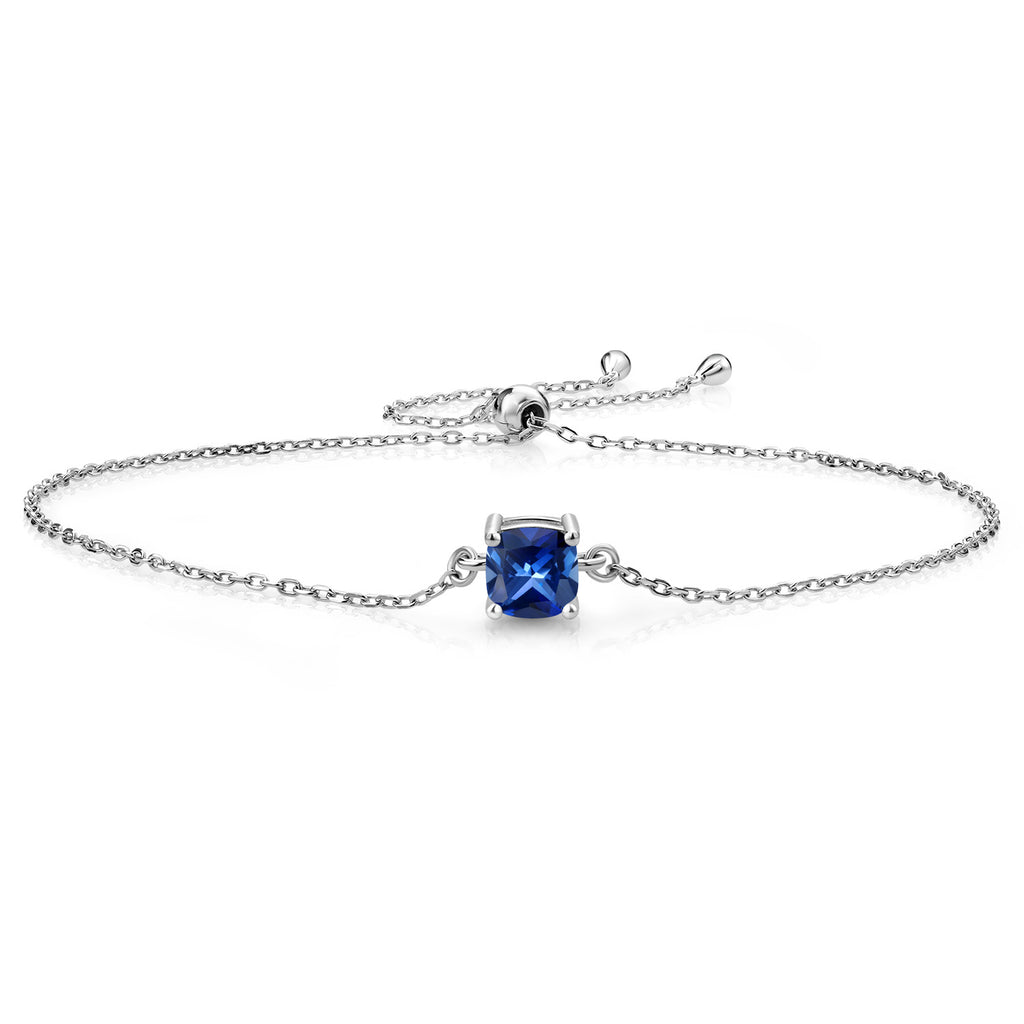 Created Sapphire - September_Bracelet in 925 Sterling Silver