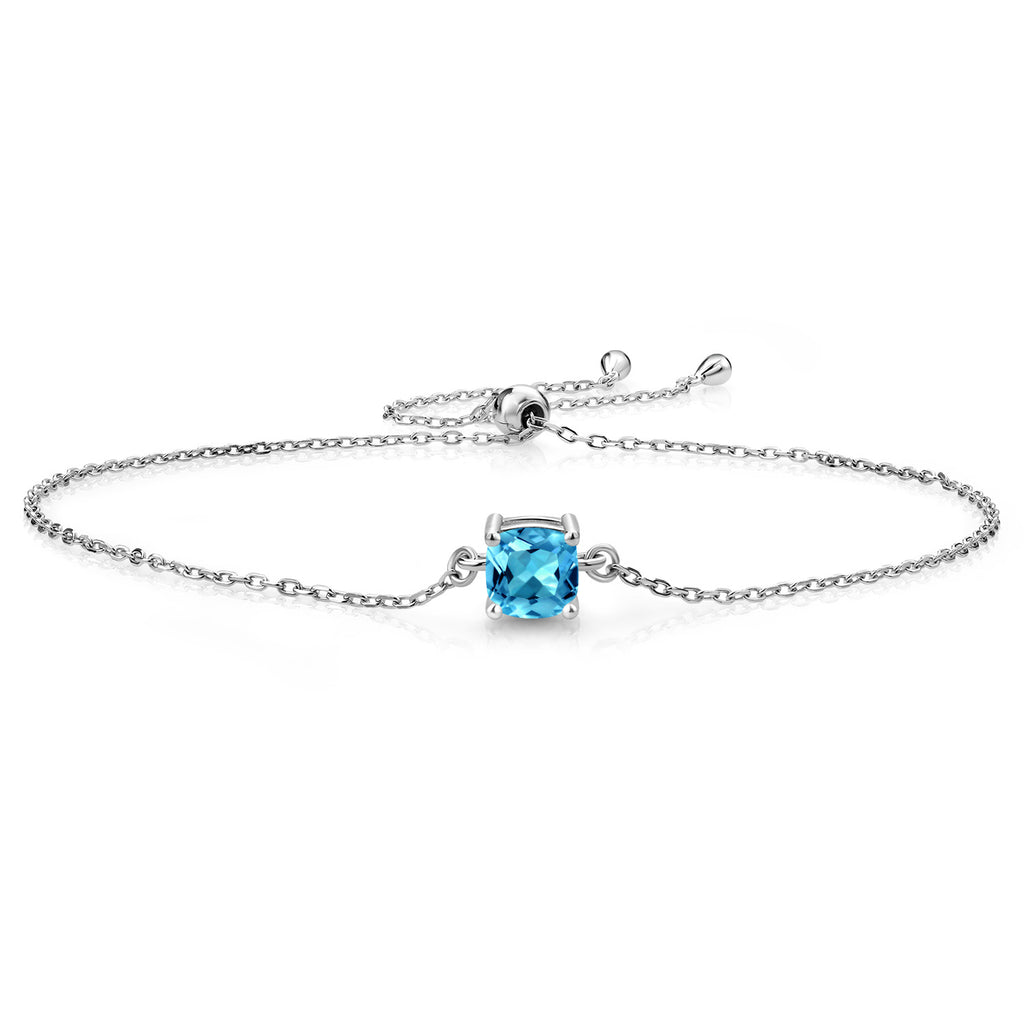 Swiss Blue Topaz - November_Bracelet in 925 Sterling Silver