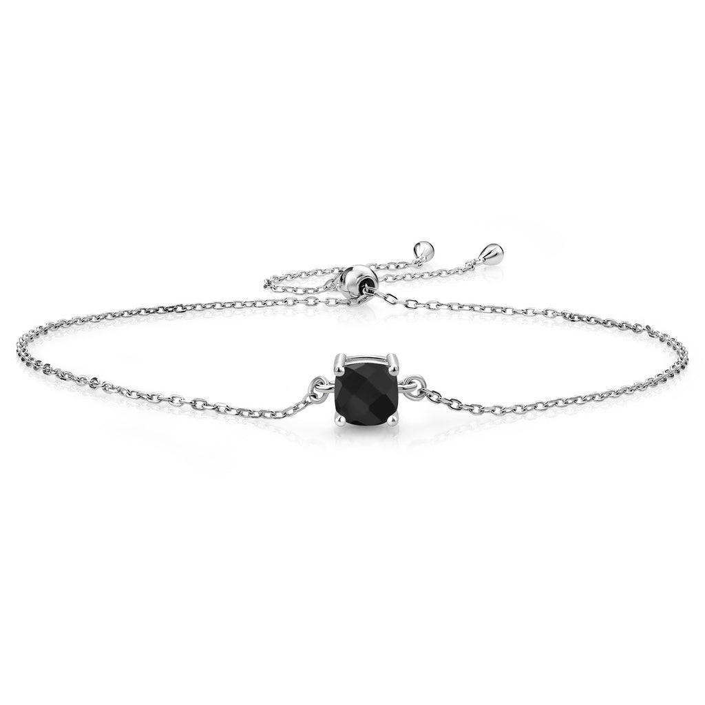 Black Onyx-Checkerboard - December_Bracelet in 925 Sterling Silver