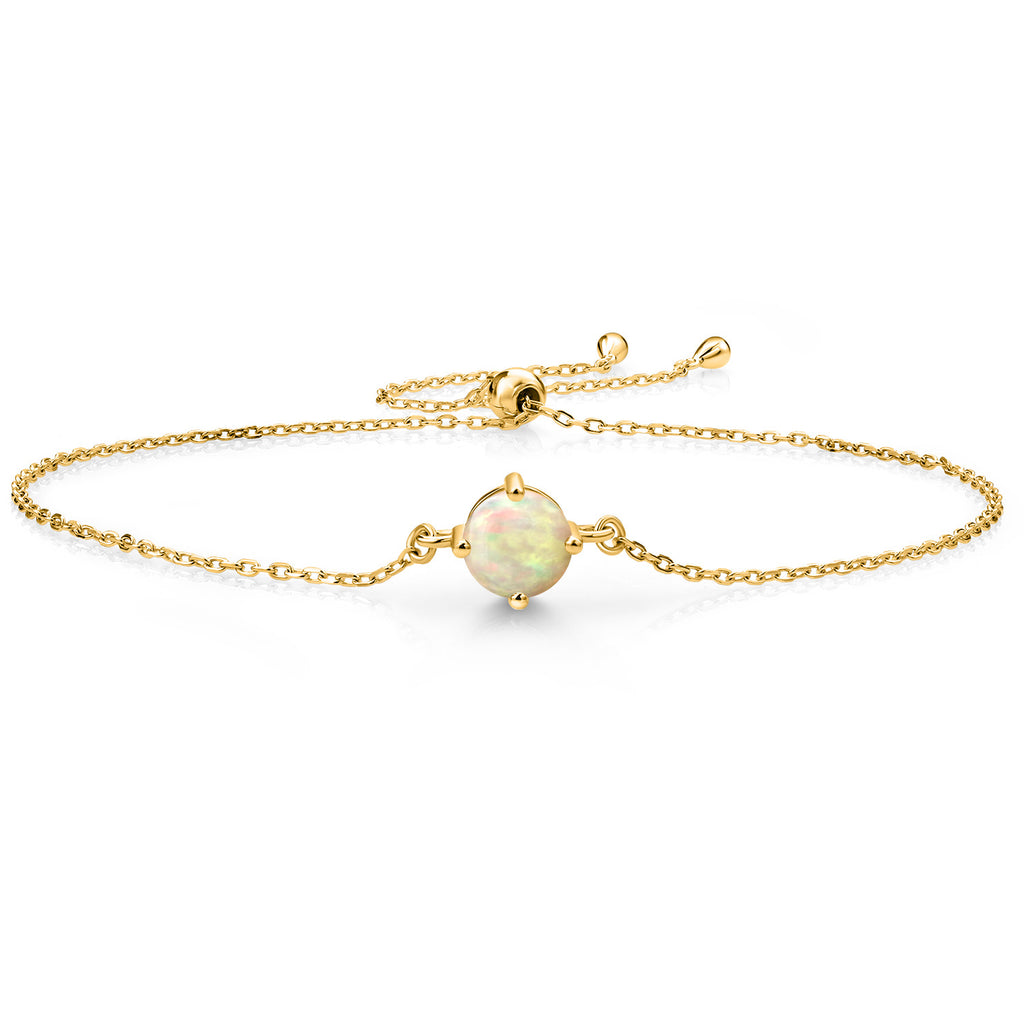 Ethiopian Opal - October_Bracelet in 925 Yellow Gold Plated Silver
