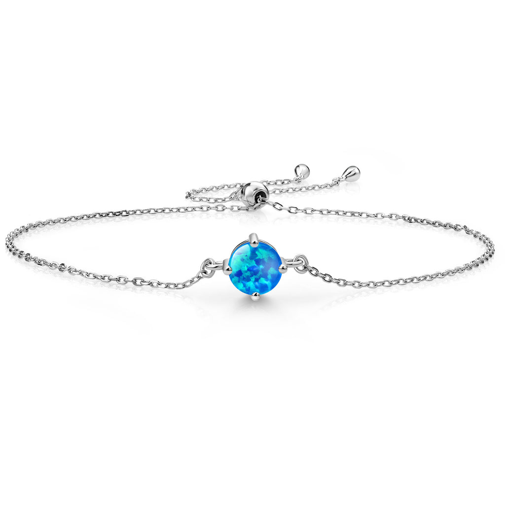 Blue Opal - October_Bracelet in 925 Sterling Silver
