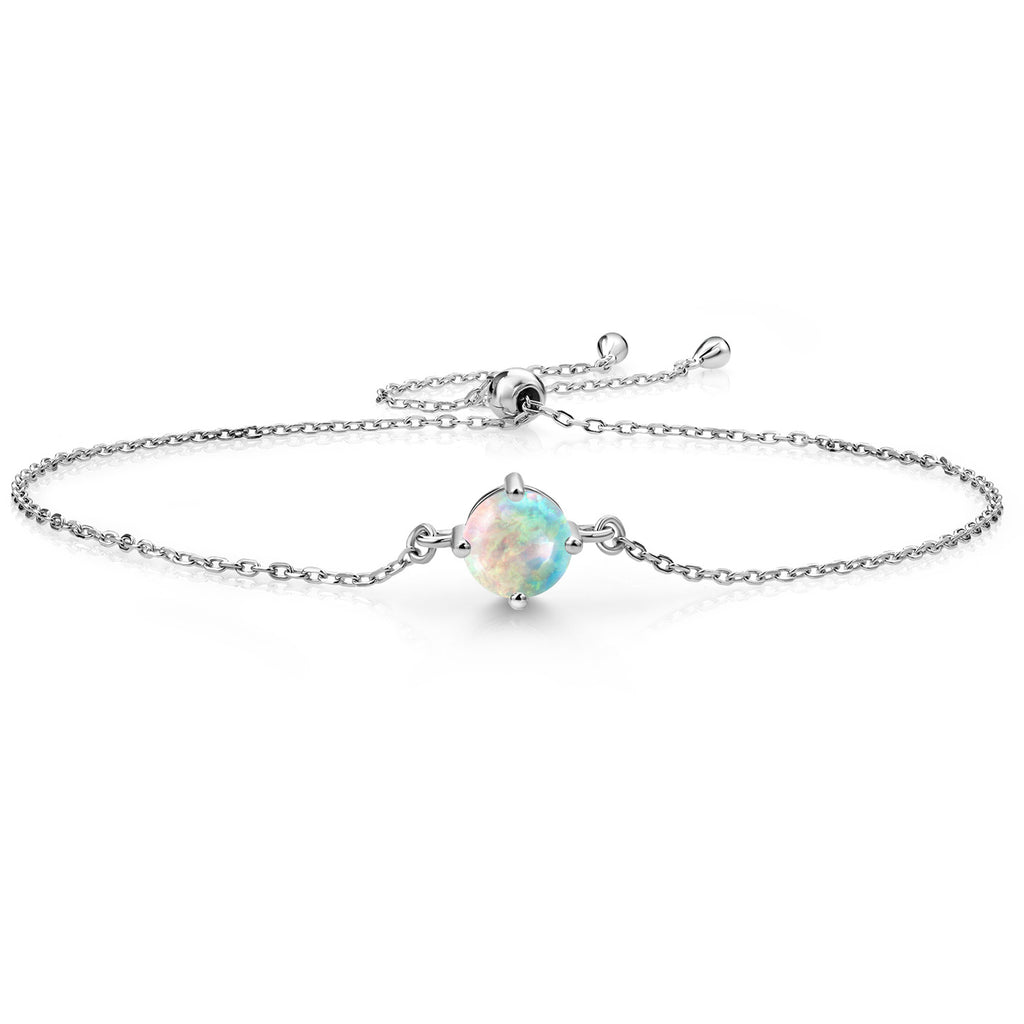 White Opal - October_Bracelet in 925 Sterling Silver