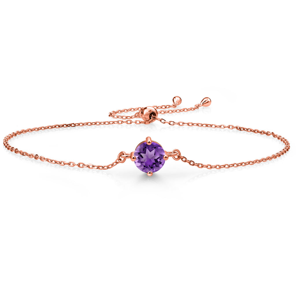 Amethyst - February_Bracelet in 925 Rose Gold Plated Silver