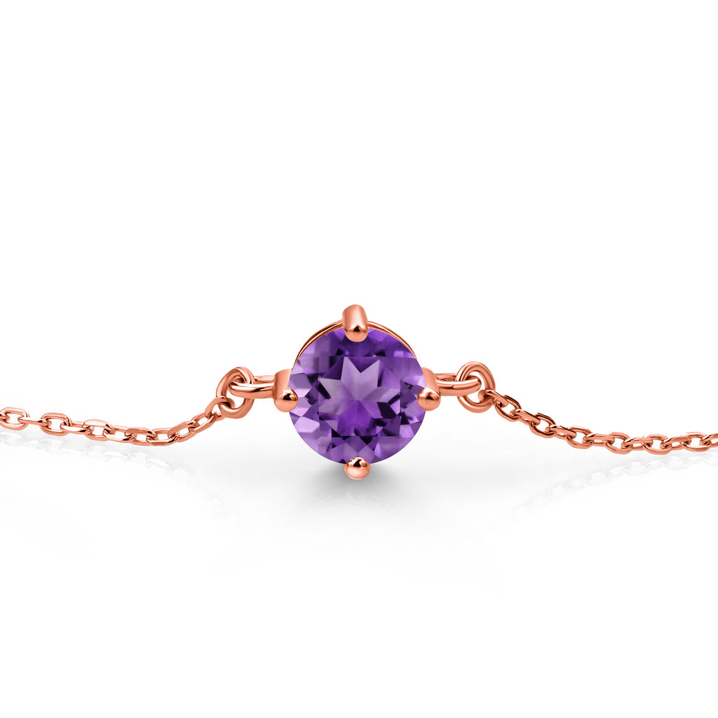 Amethyst - February_Bracelet in 925 Rose Gold Plated Silver