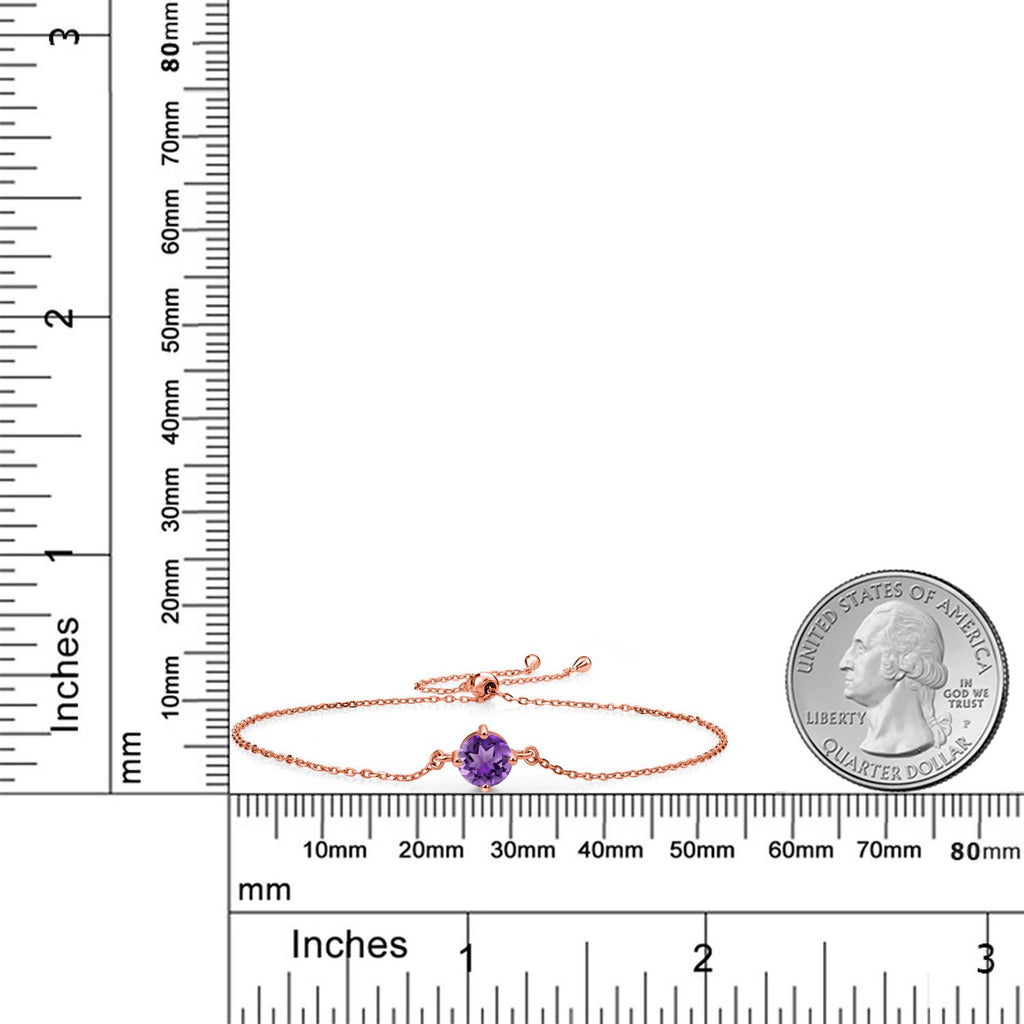 Amethyst - February_Bracelet in 925 Rose Gold Plated Silver
