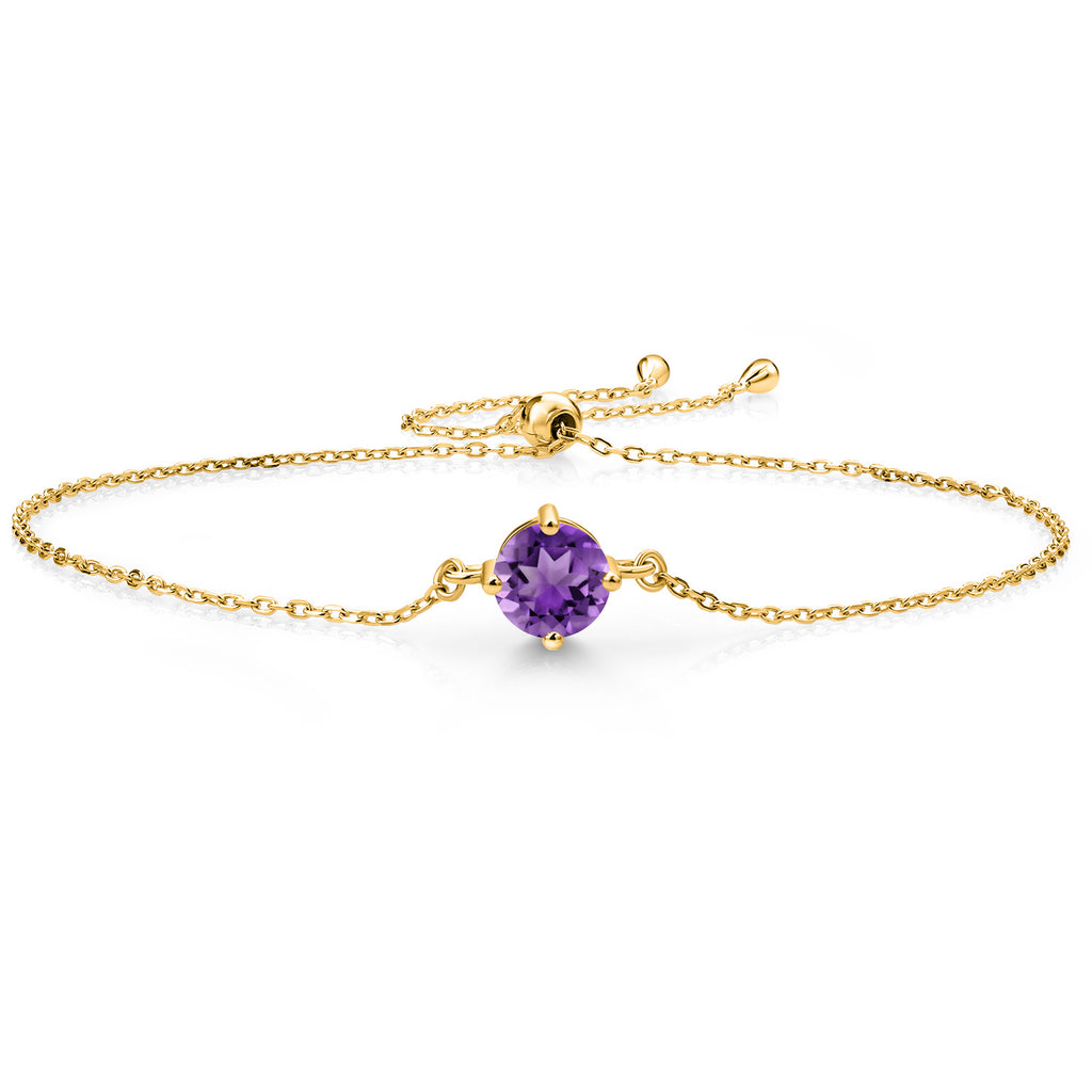 Amethyst - February_Bracelet in 925 Yellow Gold Plated Silver