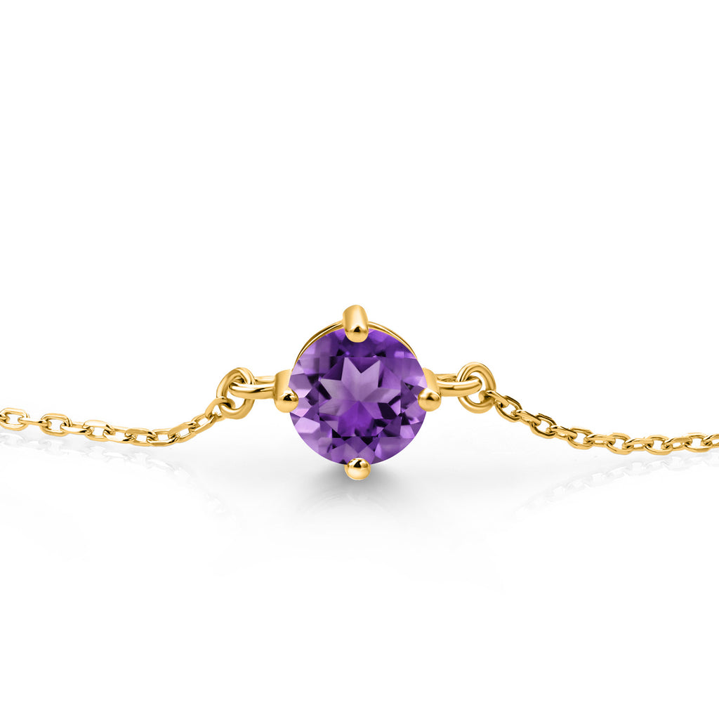 Amethyst - February_Bracelet in 925 Yellow Gold Plated Silver