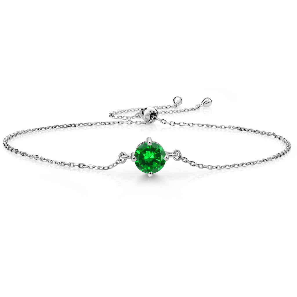 Created Emerald - May_Bracelet in 925 Sterling Silver