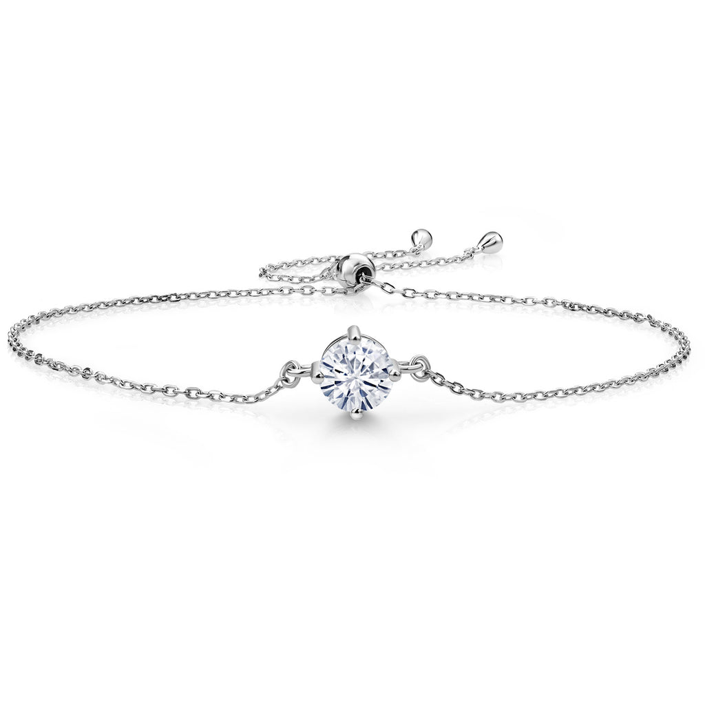 White Moissanite - April_Bracelet in 925 Sterling Silver