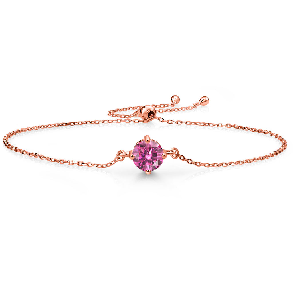 Pink Moissanite - April_Bracelet in 925 Rose Gold Plated Silver