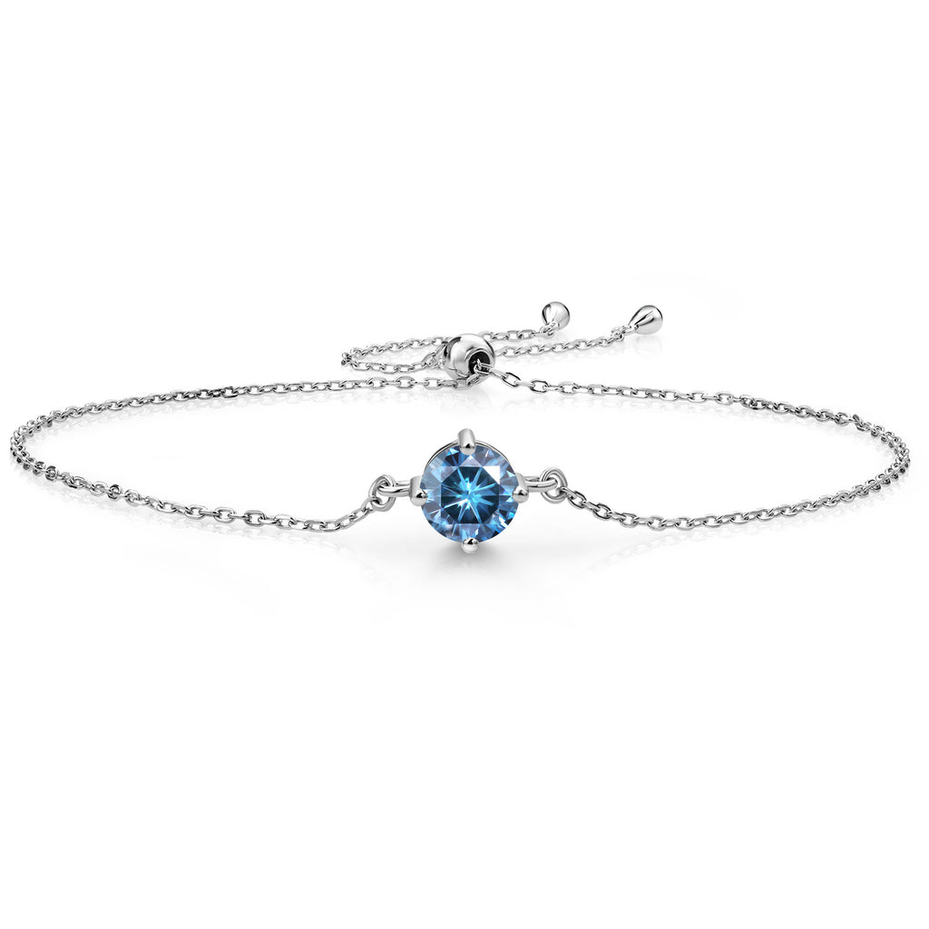 Persian Blue Moissanite - April_Bracelet in 925 Sterling Silver
