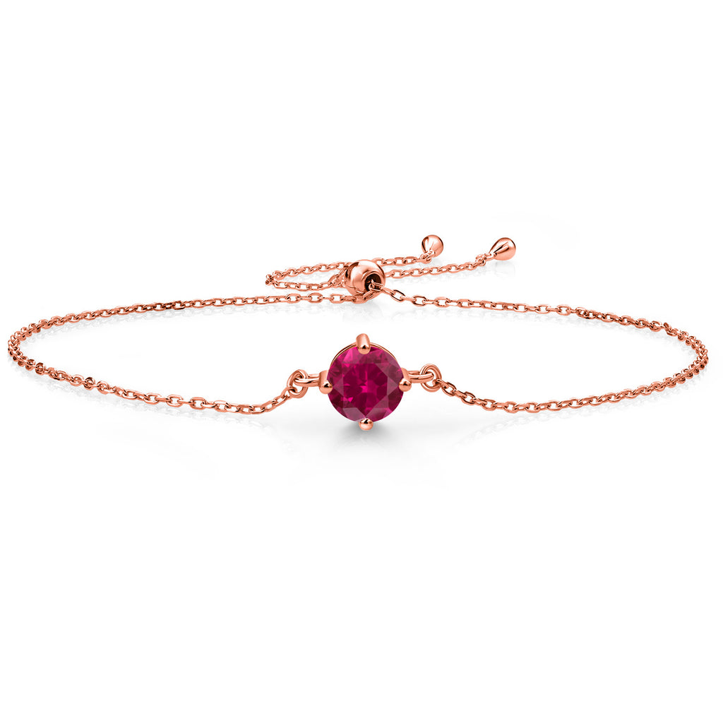 Created Ruby - July_Bracelet in 925 Rose Gold Plated Silver