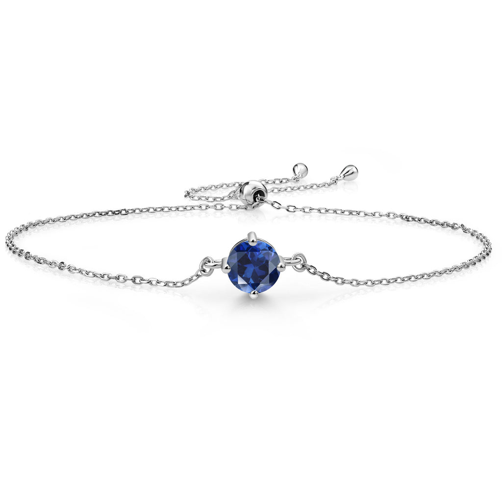 Blue Created Sapphire - September_Bracelet in 925 Sterling Silver