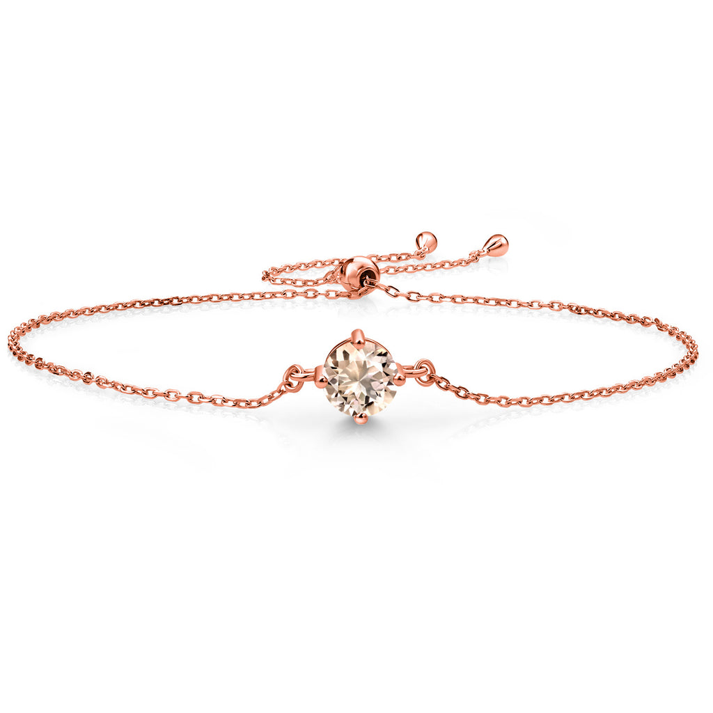 Morganite - October_Bracelet in 925 Rose Gold Plated Silver