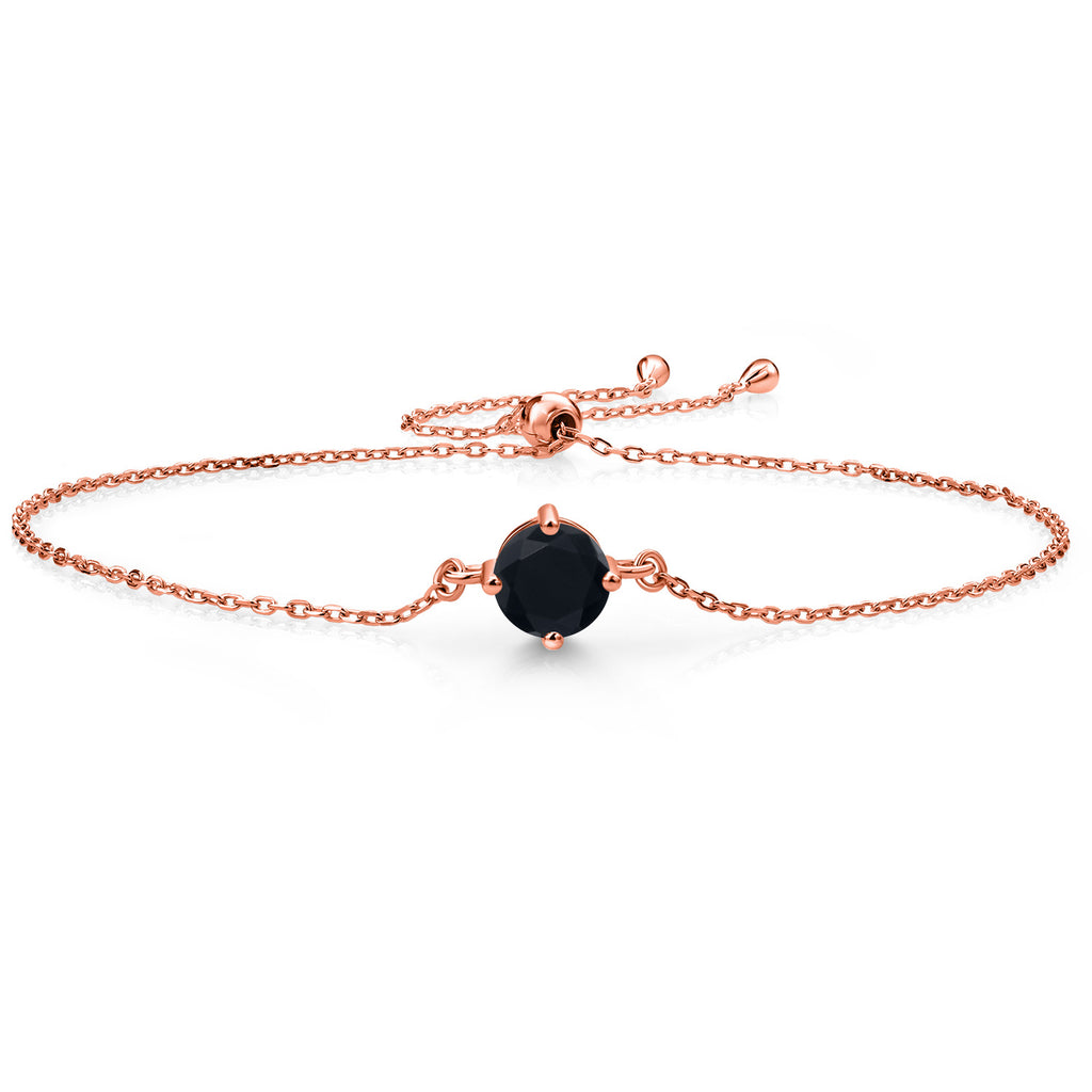 Onyx - December_Bracelet in 925 Rose Gold Plated Silver