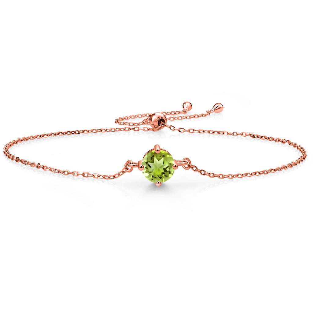 Peridot - August_Bracelet in 925 Rose Gold Plated Silver