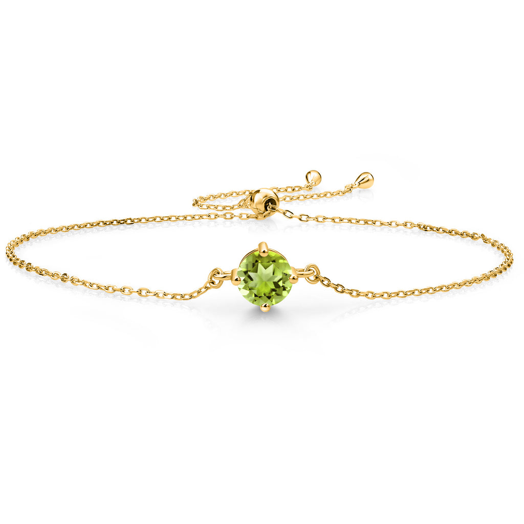 Peridot - August_Bracelet in 925 Yellow Gold Plated Silver
