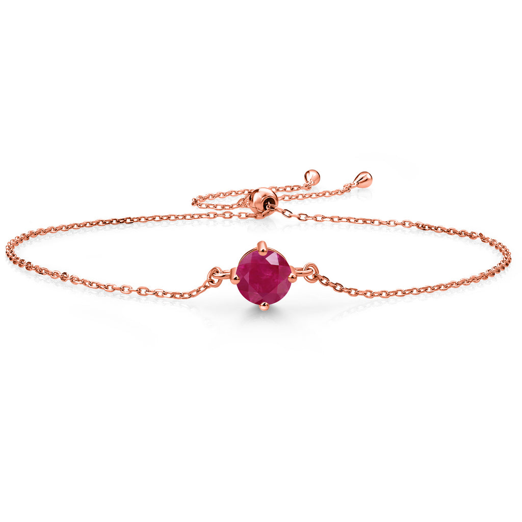 Ruby - July_Bracelet in 925 Rose Gold Plated Silver